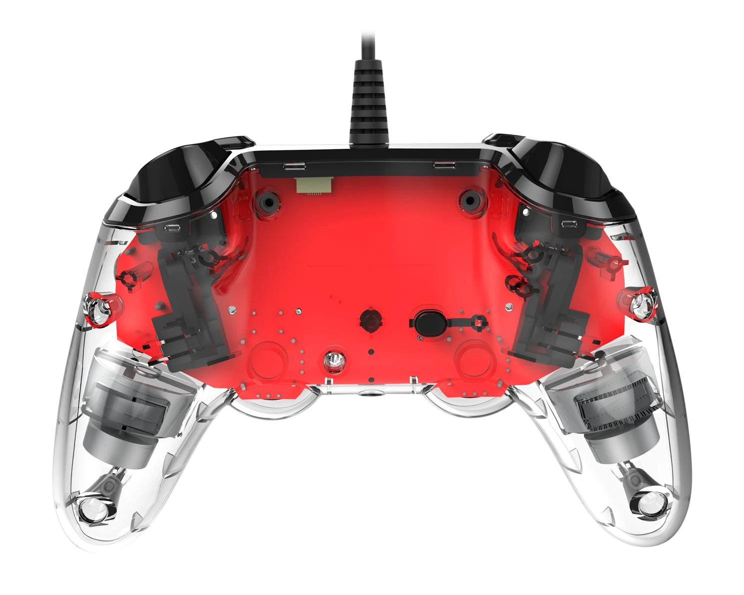 NACON PS4OFCPADCLRED žaidimų valdiklis Žaidimų pultelis PlayStation 4 Analoginis / skaitmeninis Raudona, Permatomas