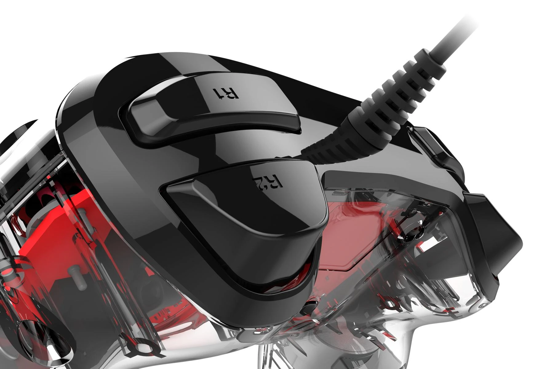 NACON PS4OFCPADCLRED žaidimų valdiklis Žaidimų pultelis PlayStation 4 Analoginis / skaitmeninis Raudona, Permatomas