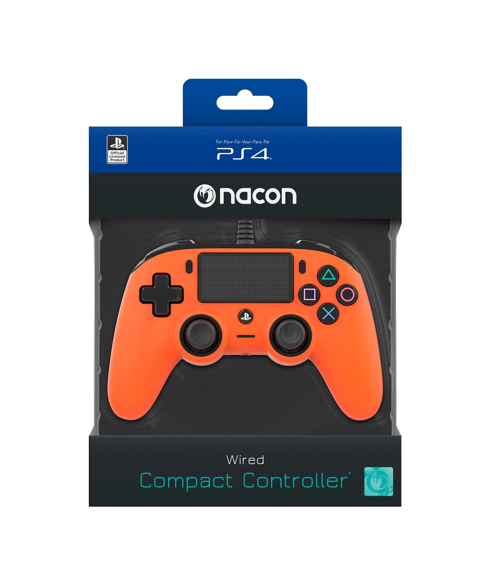 NACON PS4OFCPADORANGE žaidimų valdiklis Žaidimų pultelis PlayStation 4 Analoginis / skaitmeninis Oranžinė