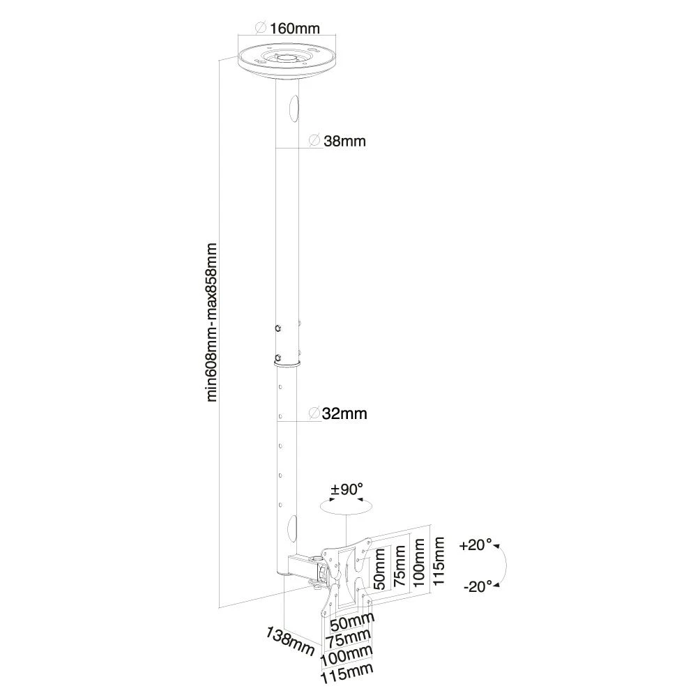 Laikiklis Neomounts Newstar FPMA-C050 76,2 cm (30") Juoda