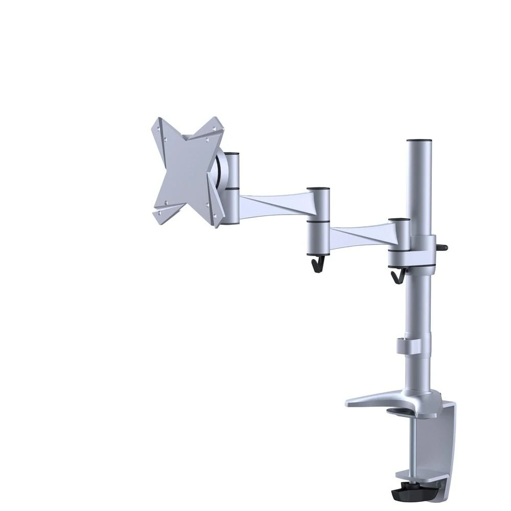 Neomounts NEWSTAR FPMA-D1330SILVER stalo laikiklis/spaustukas, plokščiaekranis, 10–30 colių, VESA 75x75/100x100 mm, pasukamas, sidabrinis