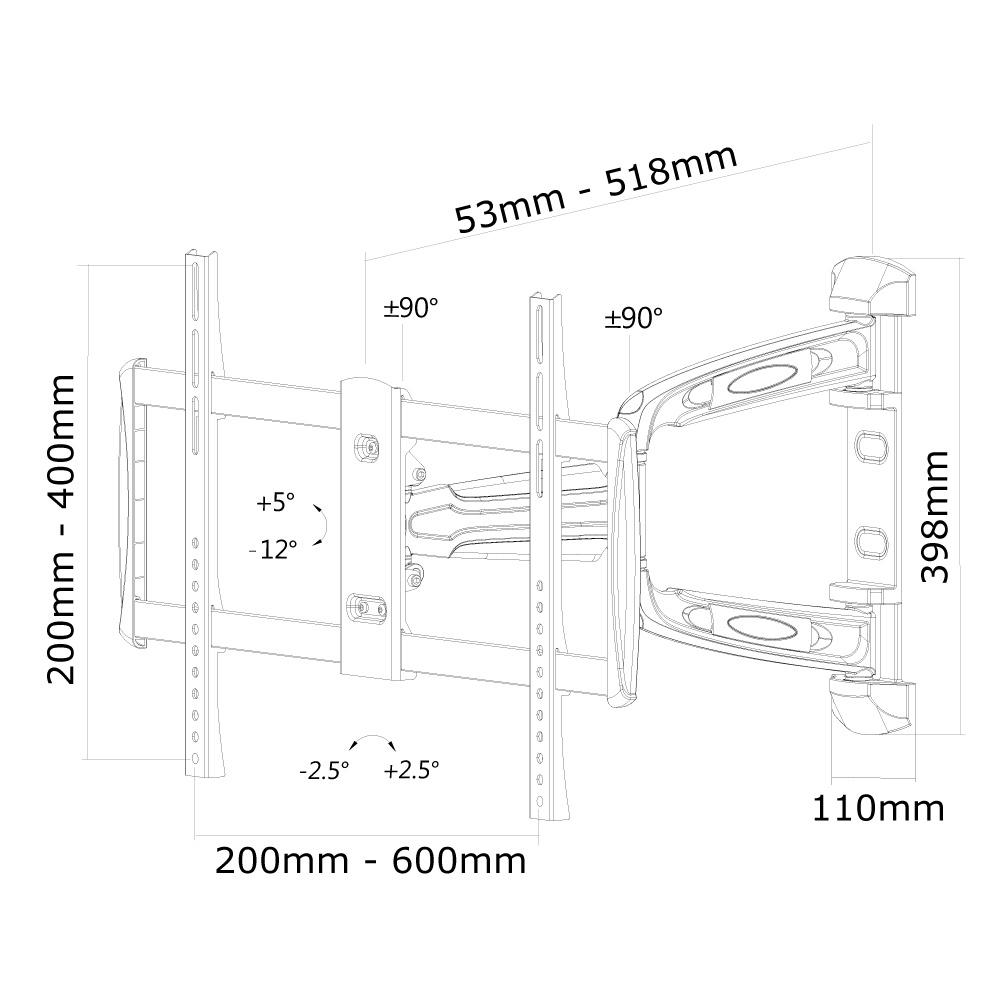Laikiklis Neomounts „Newstar LED-W700“ 152,4 cm (60") sidabrinis