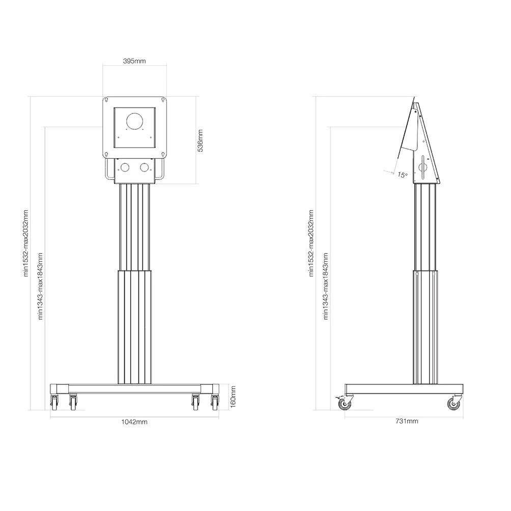 Laikiklis Newstar NM-HUB2LIFT 129,5 cm (51") Sidabras