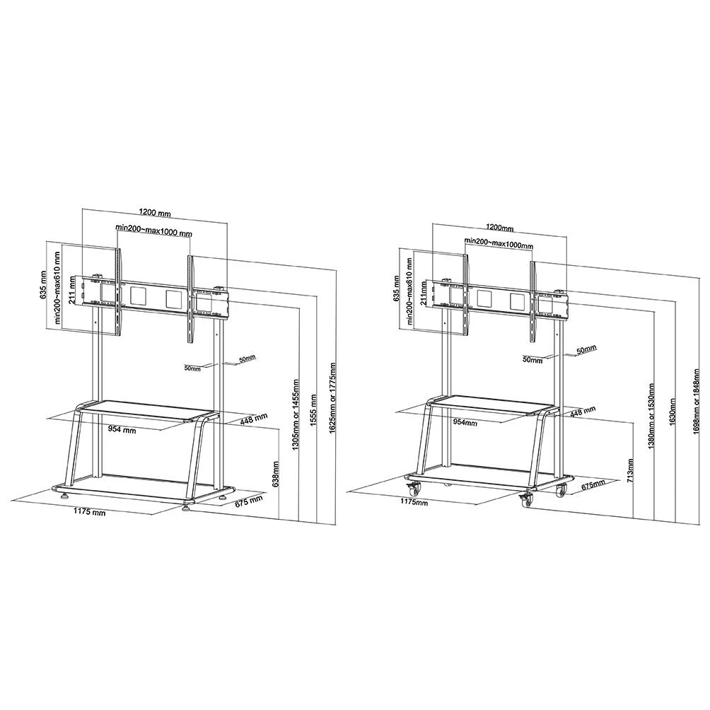 Laikiklis Neomounts Newstar NS-M4000 2,67 m (105") Juoda