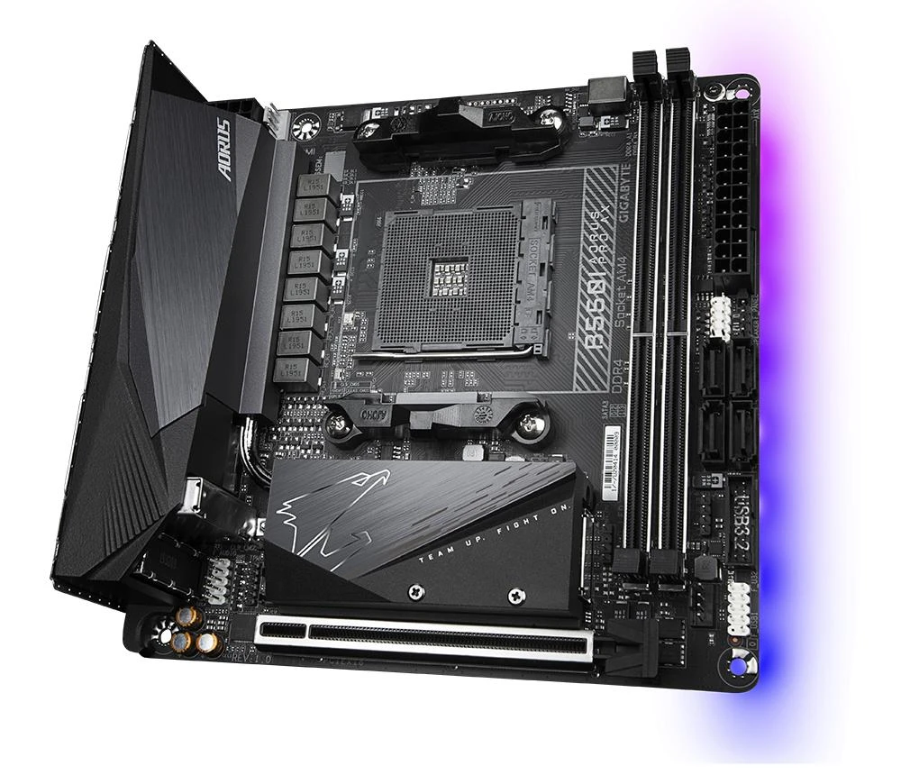 Pagrindinė plokštė Gigabyte B550I AORUS PRO AX AM4 lizdas „mini ITXs“ AMD B550