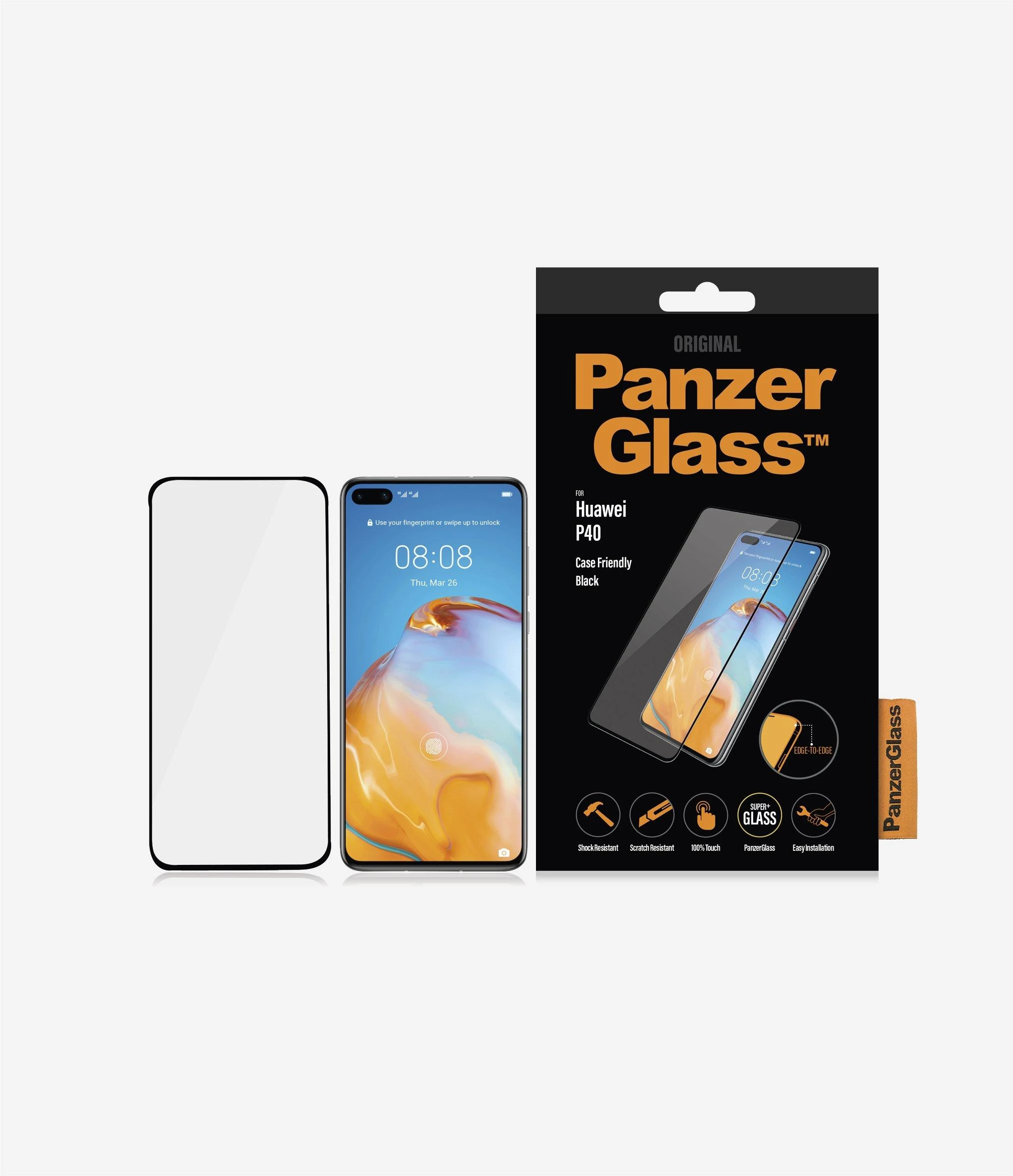 Panzer Glass PanzerGlass 5369 Ekrano apsauga, Huawei, P40, Grūdintas stiklas, Juodas