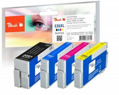 Peach PI200-637 rašalo kasetė Juoda, Žydras, Rausvai raudona, Geltona 4 vnt