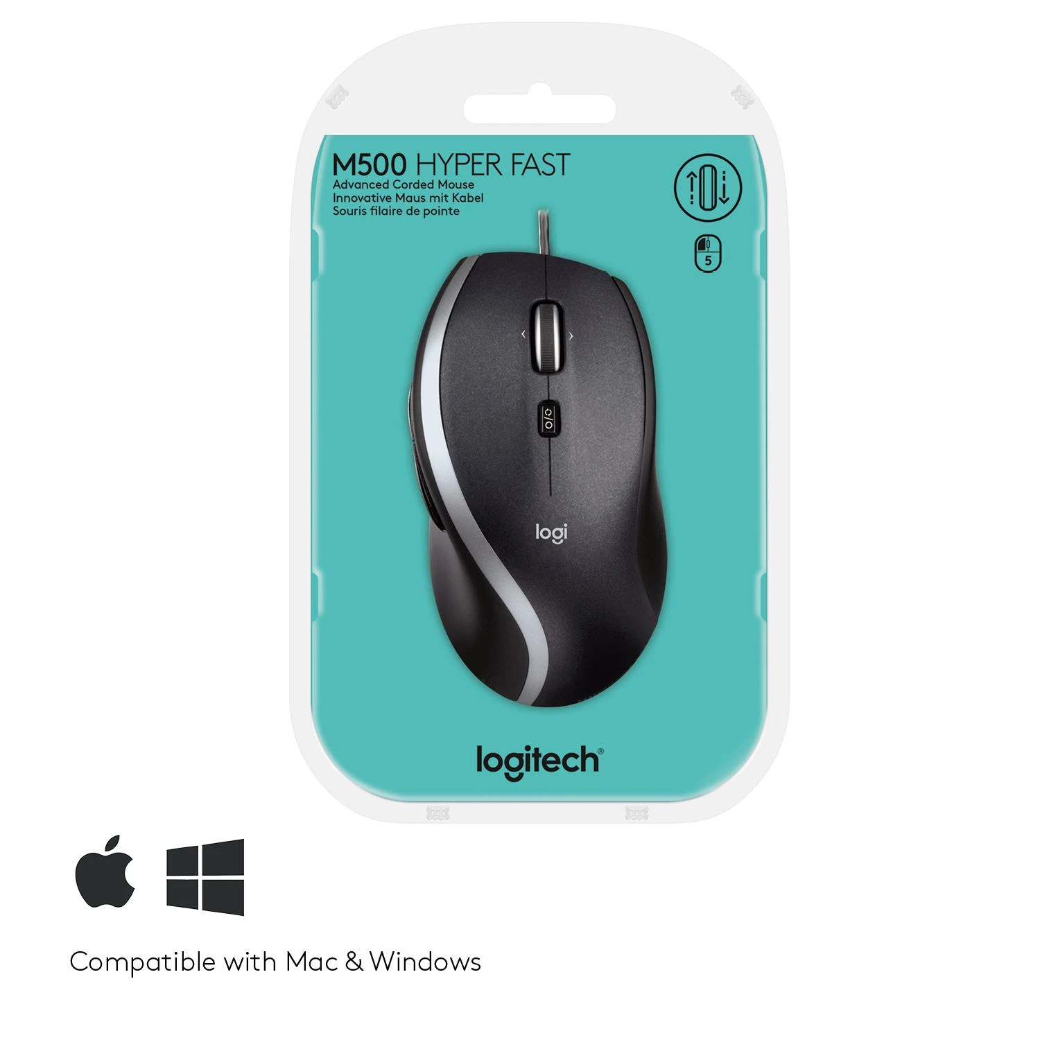Laidinė pelė Logitech M500 juoda