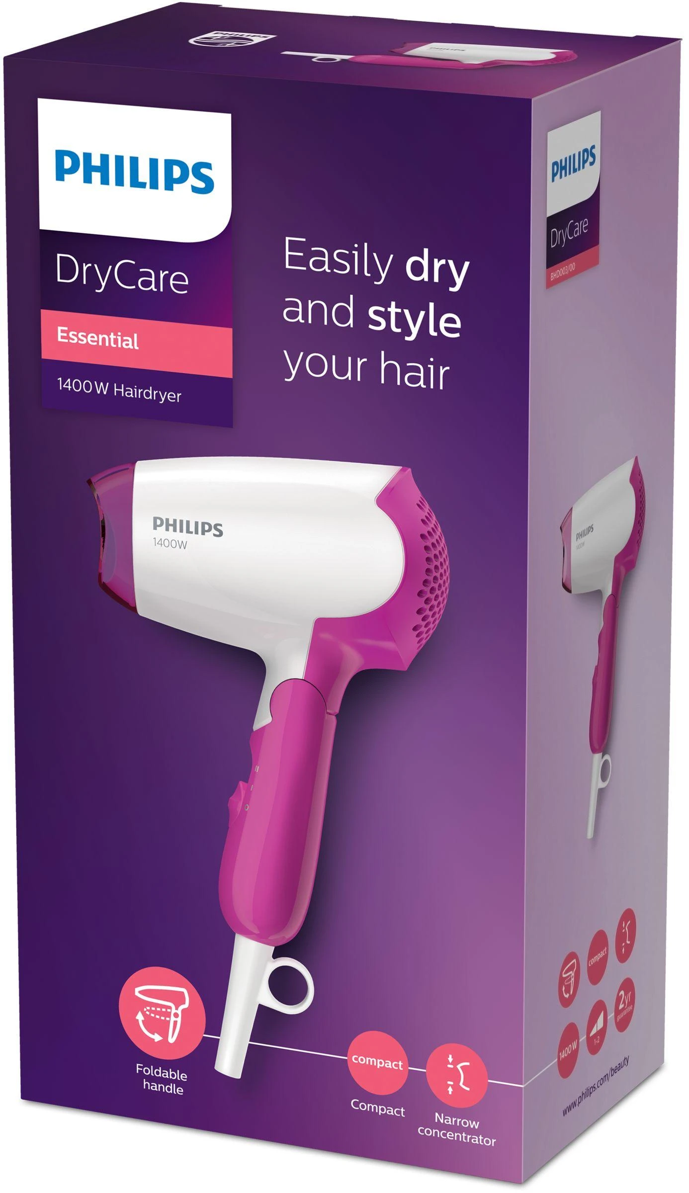 Philips DryCare Essential plaukų džiovintuvas BHD003/00