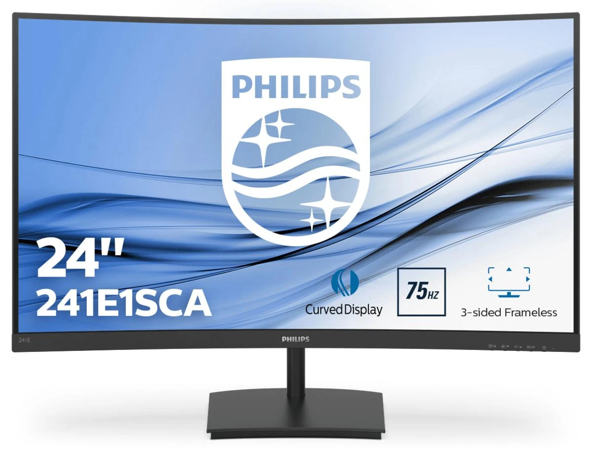Philips E Line 241E1SCA/00 kompiuterio monitorius 59,9 cm (23,6") 1920 x 1080 pikseliai „Full HD“ LCD Juoda