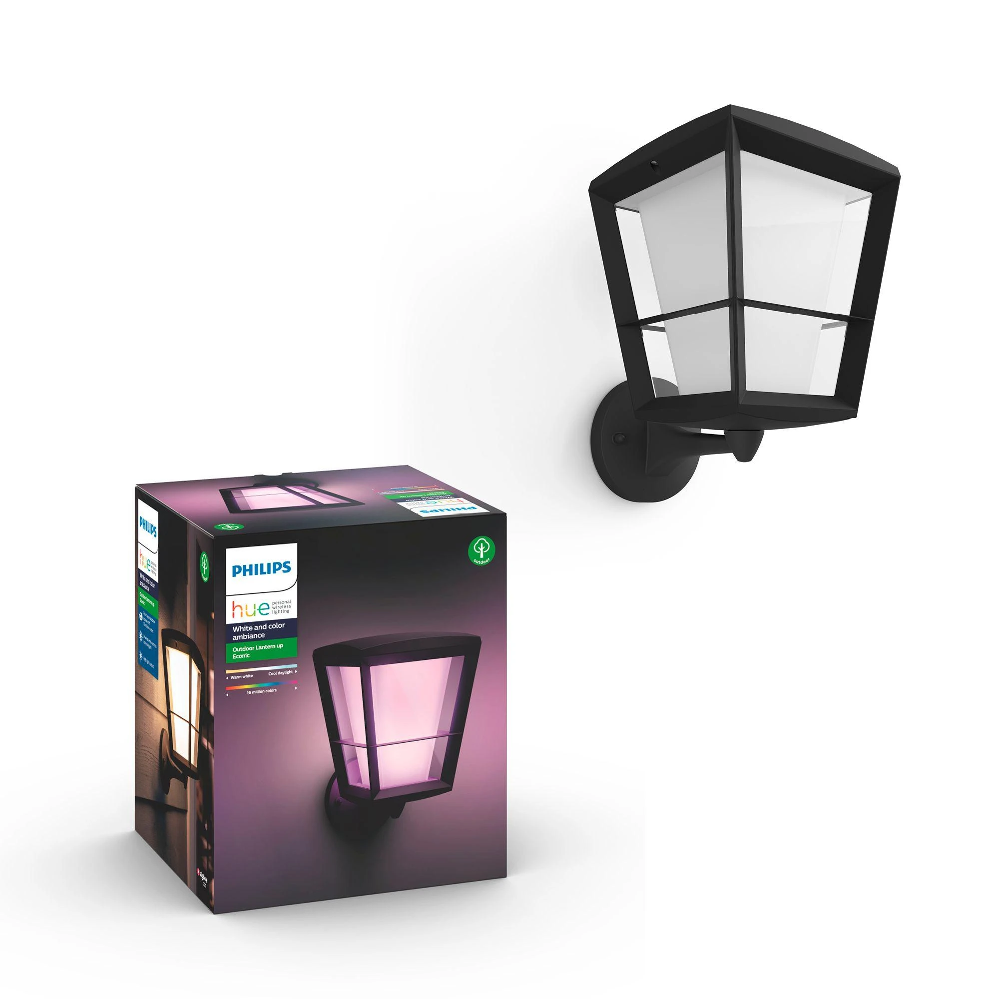 Philips Hue Econic Sieninis lauko šviestuvas (Baltas ir spalvotas) aprašymas - Prekės nuotrauka
