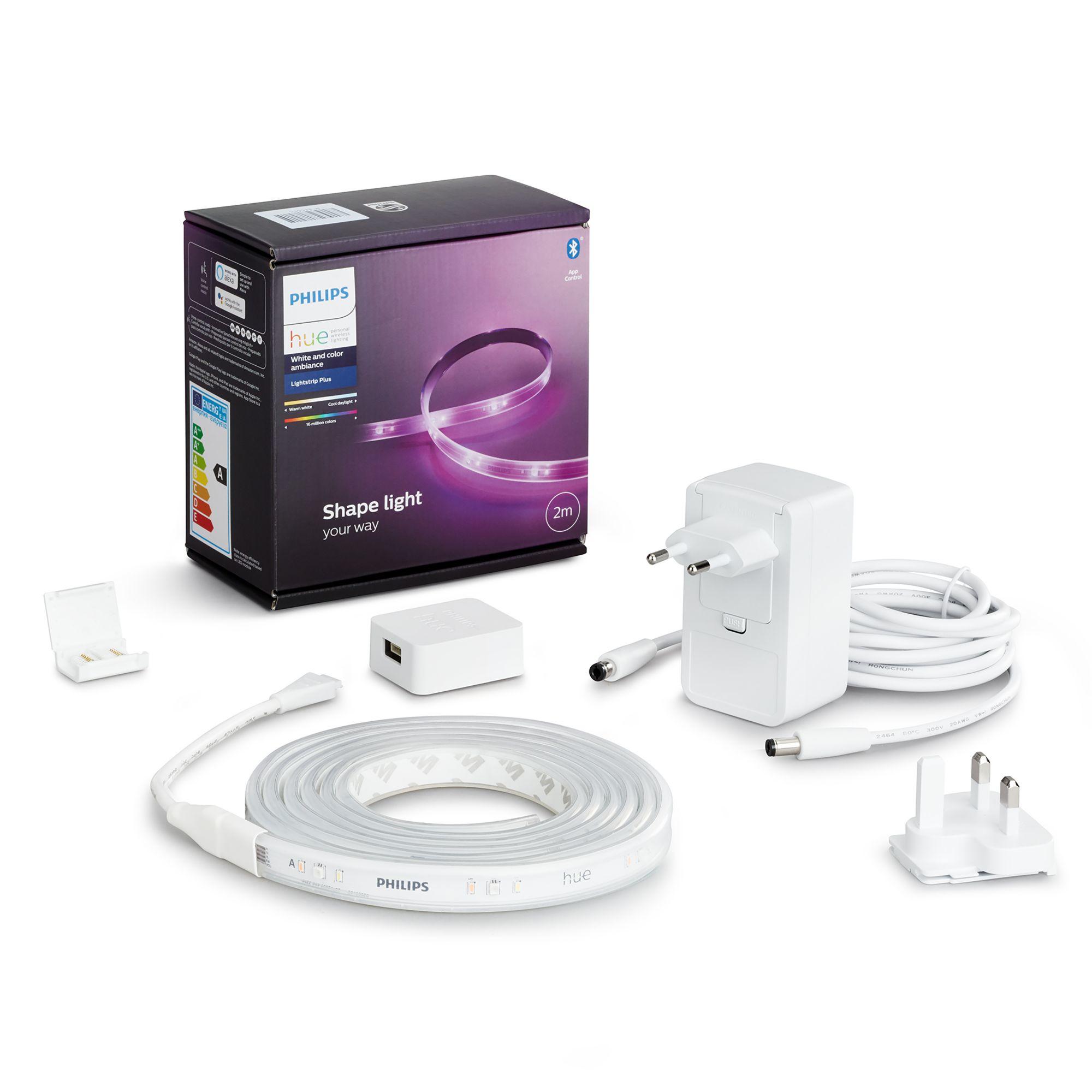 Philips Hue Lightstrip Plus LED juosta, baltos spalvos, 2 m, skirta naudoti vidaus patalpose aprašymas - Prekės nuotrauka