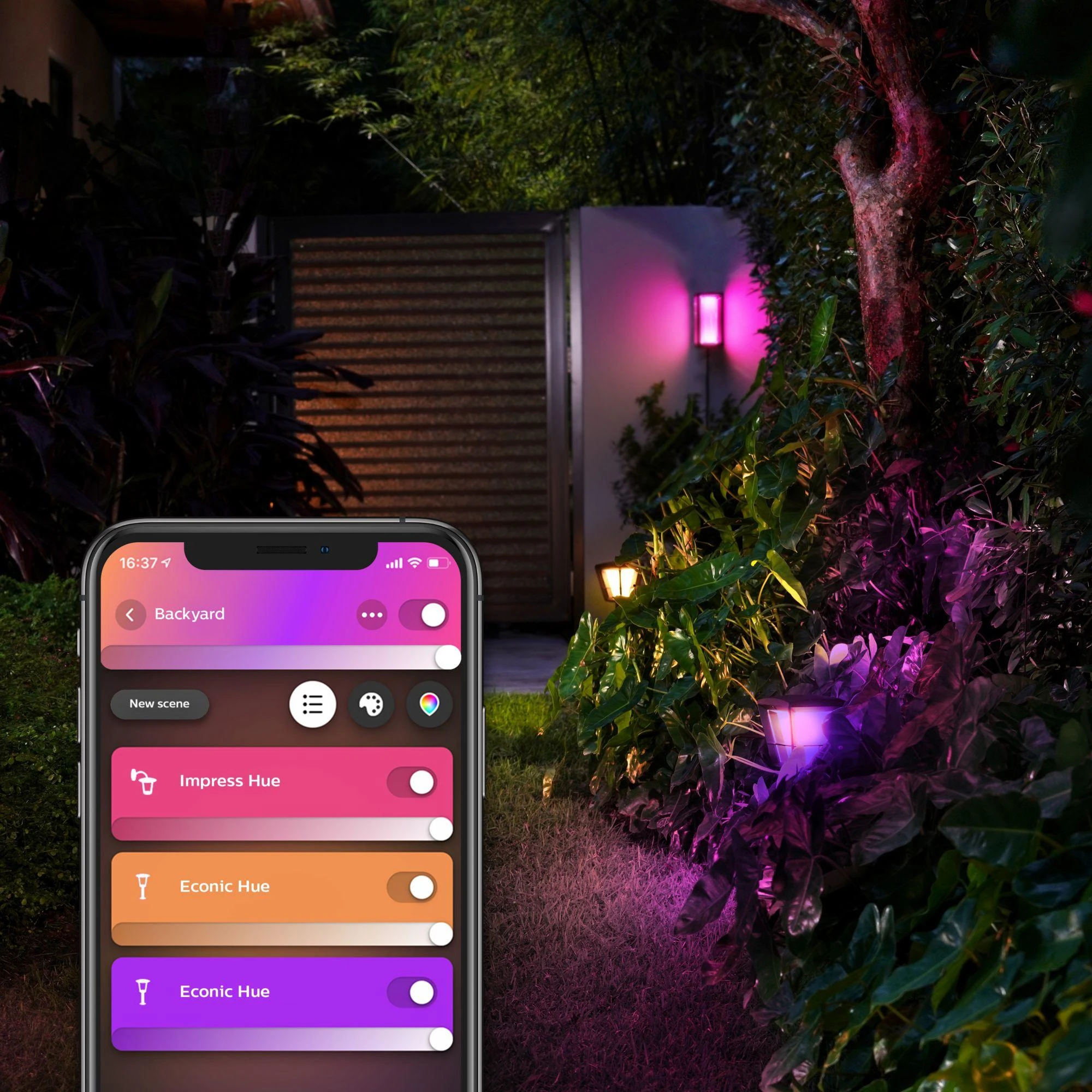 Philips Hue Sieninis lauko šviestuvas Impress (Baltas ir spalvotas)