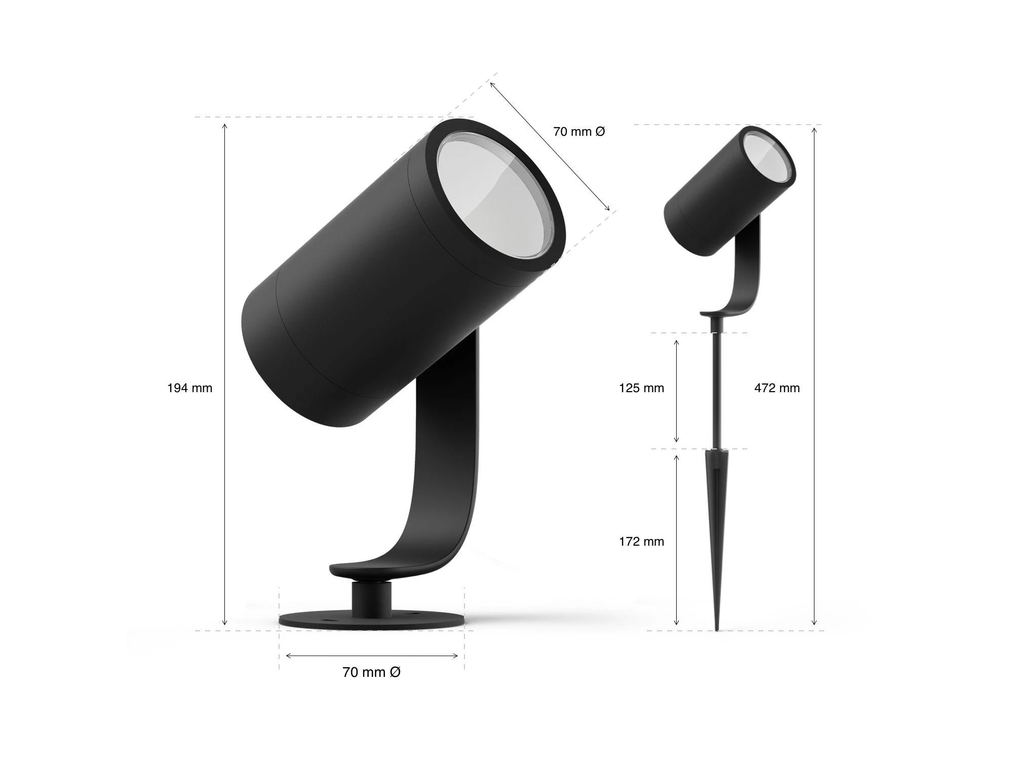 Philips Hue Taškinis lauko šviestuvas Lily (Baltas ir spalvotas)