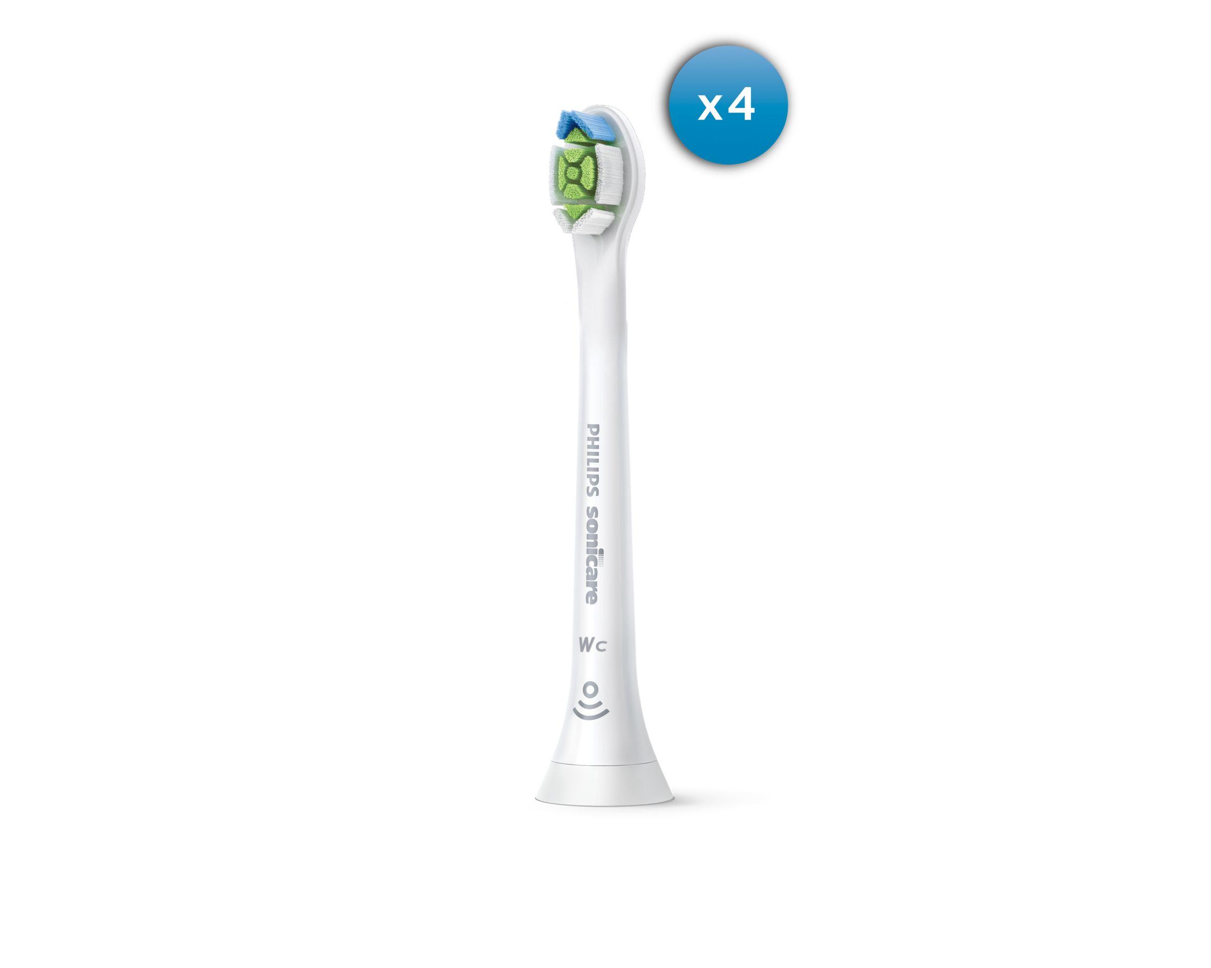 Philips Sonicare W2c Optimal Baltos kompaktiškos Sonic dantų šepetėlio galvutės, HX6074/27, 4 vnt.