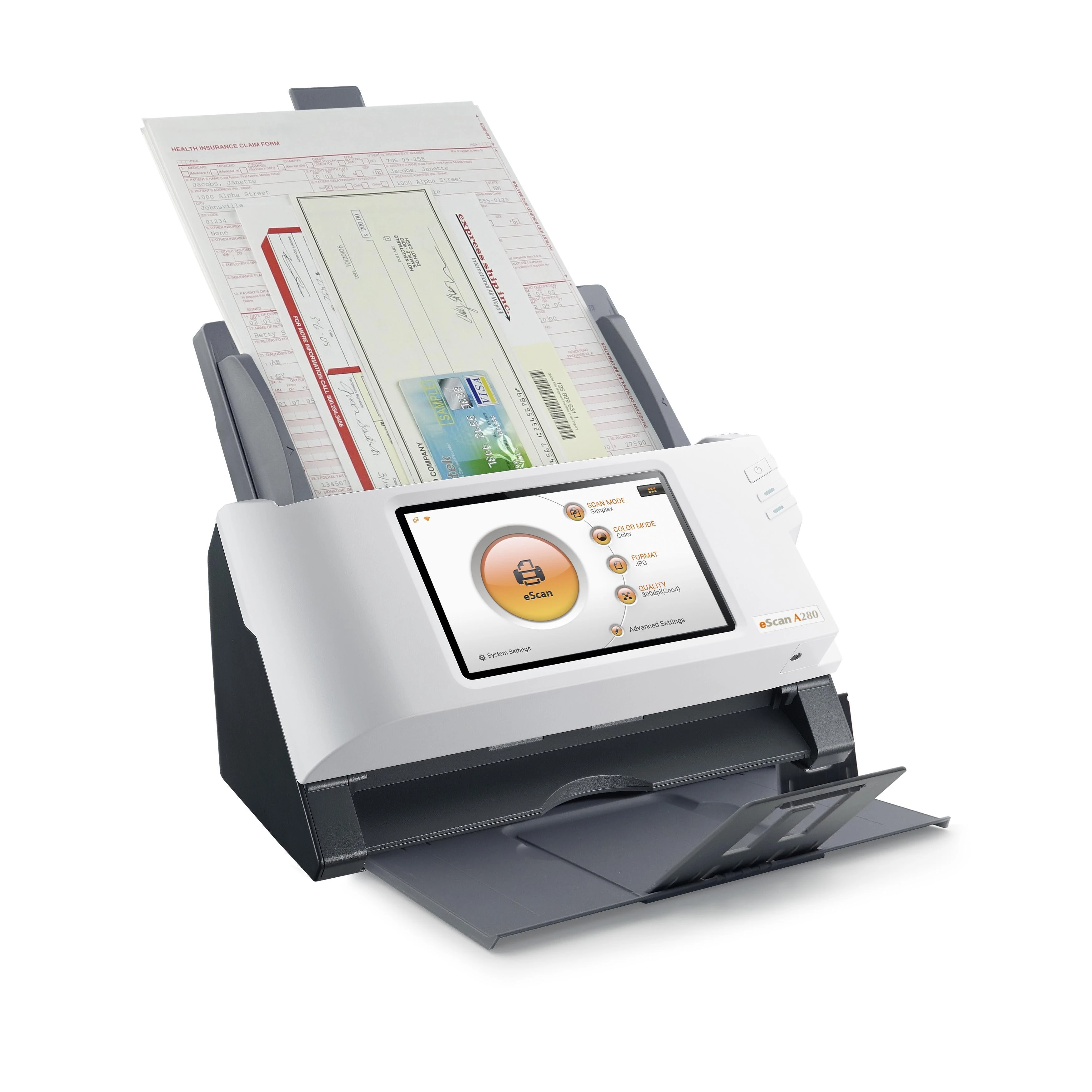 Skeneris Skaitytuvas su tiektuvu Plustek eScan A280 PLUS-ESCAN-A280 (216 x 356 mm, LAN, USB, WLAN)