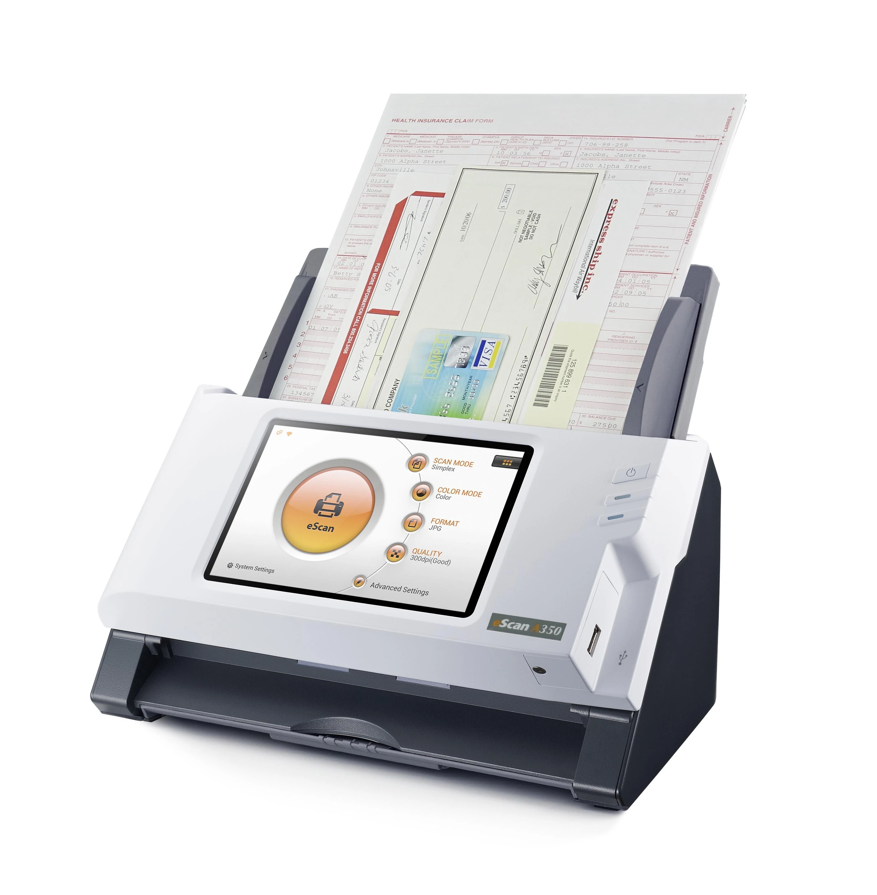 Skeneris Skaitytuvas su tiektuvu Plustek eScan A280 PLUS-ESCAN-A280 (216 x 356 mm, LAN, USB, WLAN)
