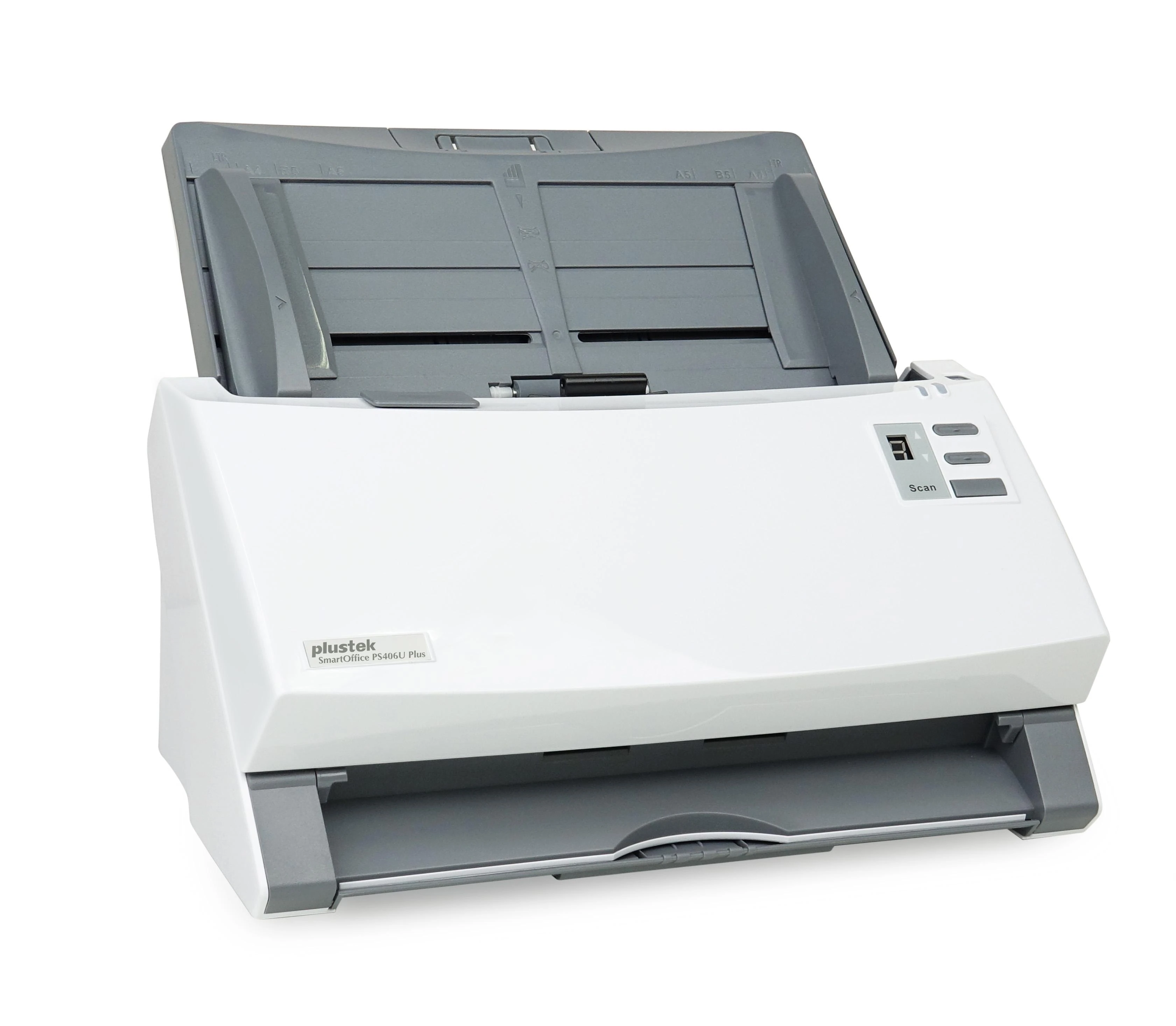 Skeneris „Plustek SmartOffice PS406U Plus“ 600 x 600 DPI ADF skaitytuvas Pilka, Balta A4