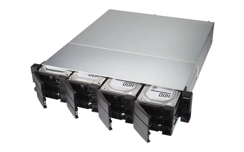 Serveris QNAP TL-R1200C-RP saugojimo diskų korpusas 2.5/3.5" HDD / SSD aptvaras Juoda, Pilka