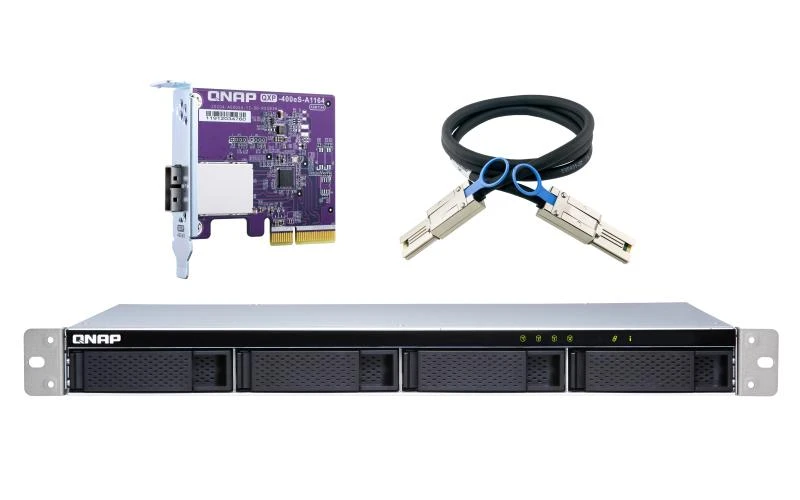 Serveris QNAP TL-R400S saugojimo diskų korpusas 2.5/3.5" HDD / SSD aptvaras Juoda, Pilka