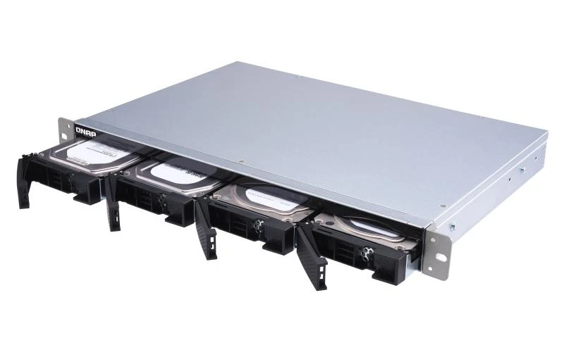 Serveris QNAP TL-R400S saugojimo diskų korpusas 2.5/3.5" HDD / SSD aptvaras Juoda, Pilka