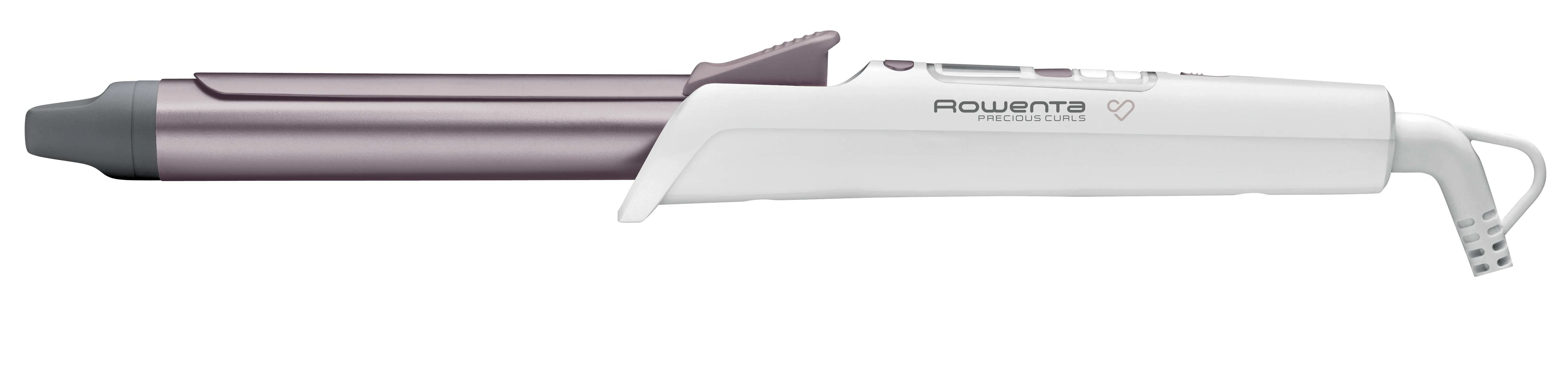 Rowenta Hair Suktukas CF3460F0 Keraminė šildymo sistema, Statinės skersmuo 25 mm, Temperatūra (min) 130 °C, Temperatūra (maks.) 200 °C, Šildymo lygių skaičius 8, Ekranas LCD, Snow baltas/metal cinamono rožinė