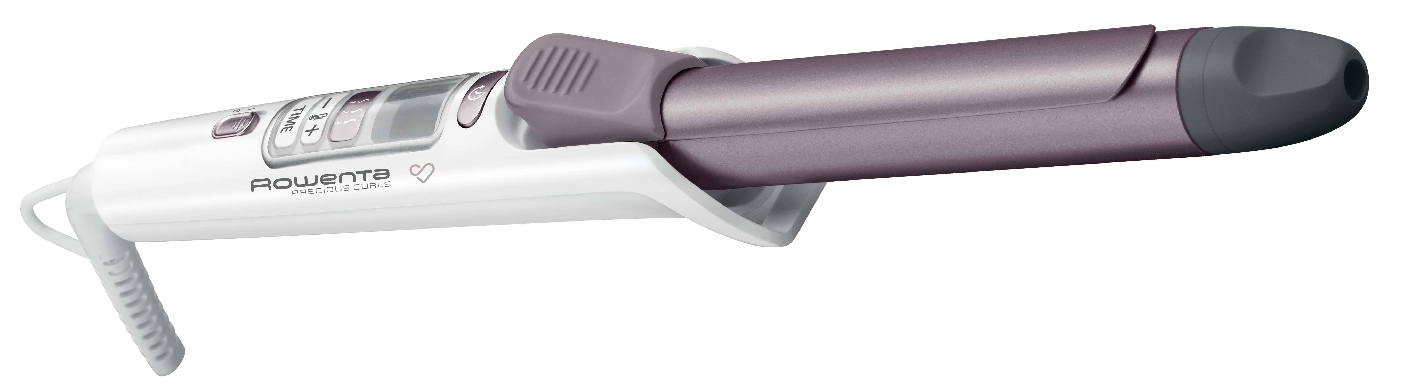 Rowenta Hair Suktukas CF3460F0 Keraminė šildymo sistema, Statinės skersmuo 25 mm, Temperatūra (min) 130 °C, Temperatūra (maks.) 200 °C, Šildymo lygių skaičius 8, Ekranas LCD, Snow baltas/metal cinamono rožinė