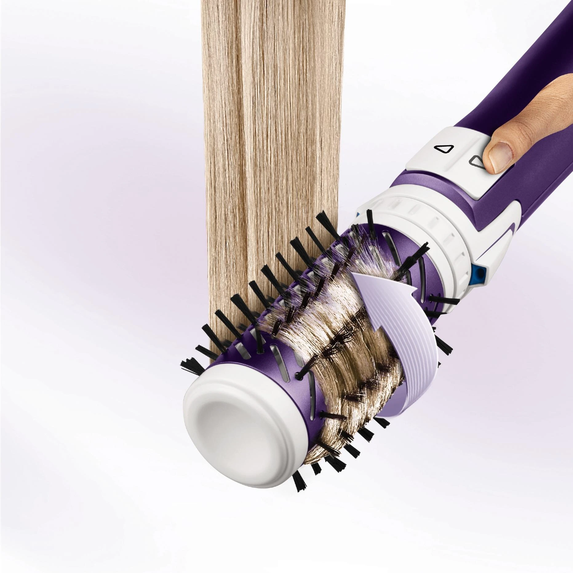 Besisukantis plaukų šepetys Rowenta Active Voume&Shine + lokówka CF 9530 Active ( 1000 W , Violetinė )