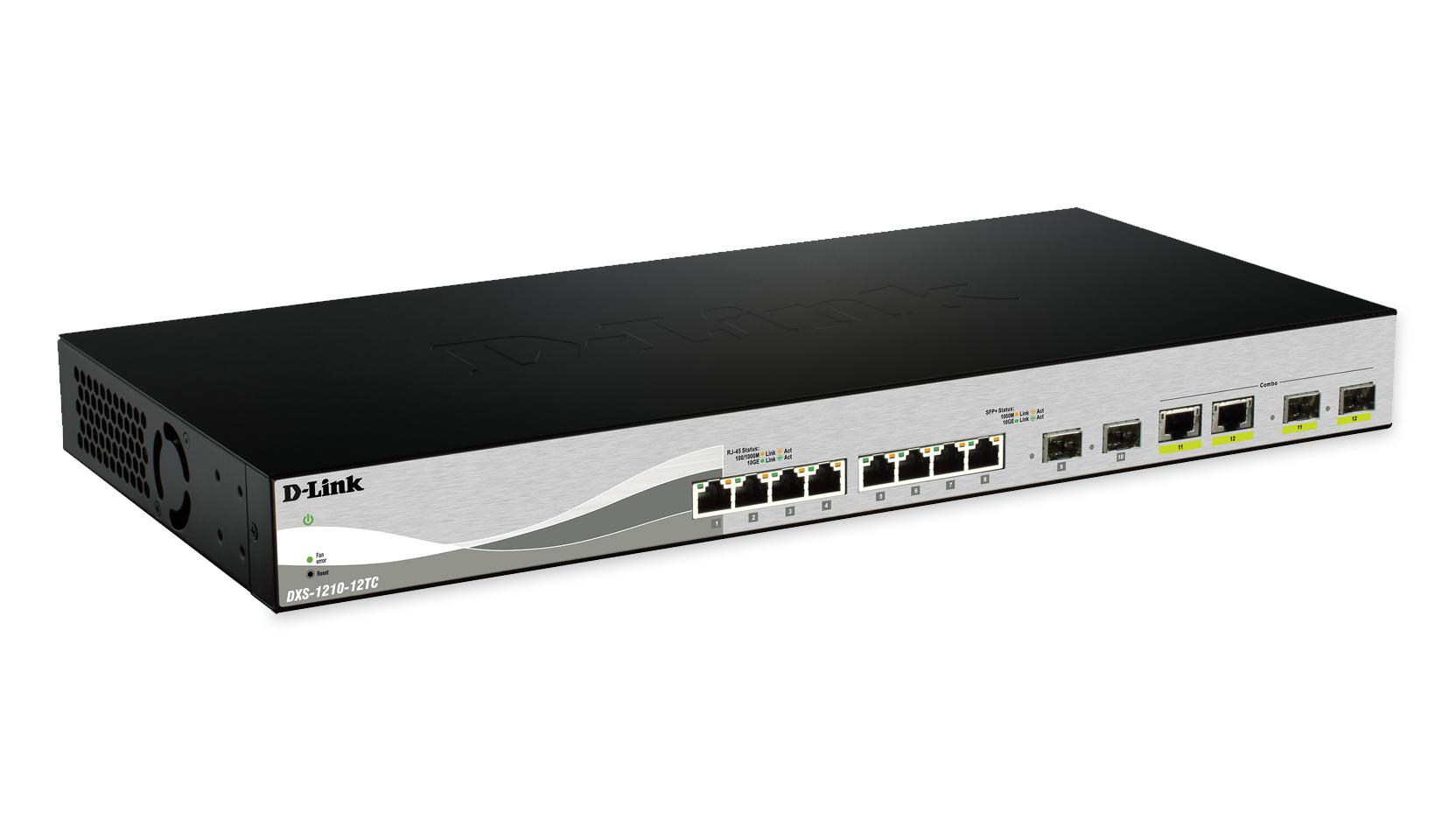 Šakotuvas D-Link | Komutatorius | DXS-1210-12SC | Žiniatinklio valdymas | Darbalaukio kompiuteriai | SFP+ jungčių kiekis: 10 | Kombinuotų jungčių kiekis: 2 | Maitinimo šaltinio tipas: Vienas | 24 mėn.
