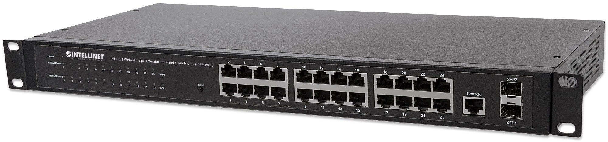 Šakotuvas Intellinet 560917 tinklo komutatorius Valdomas Gigabit Ethernet (10/100/1000) Juoda 1U