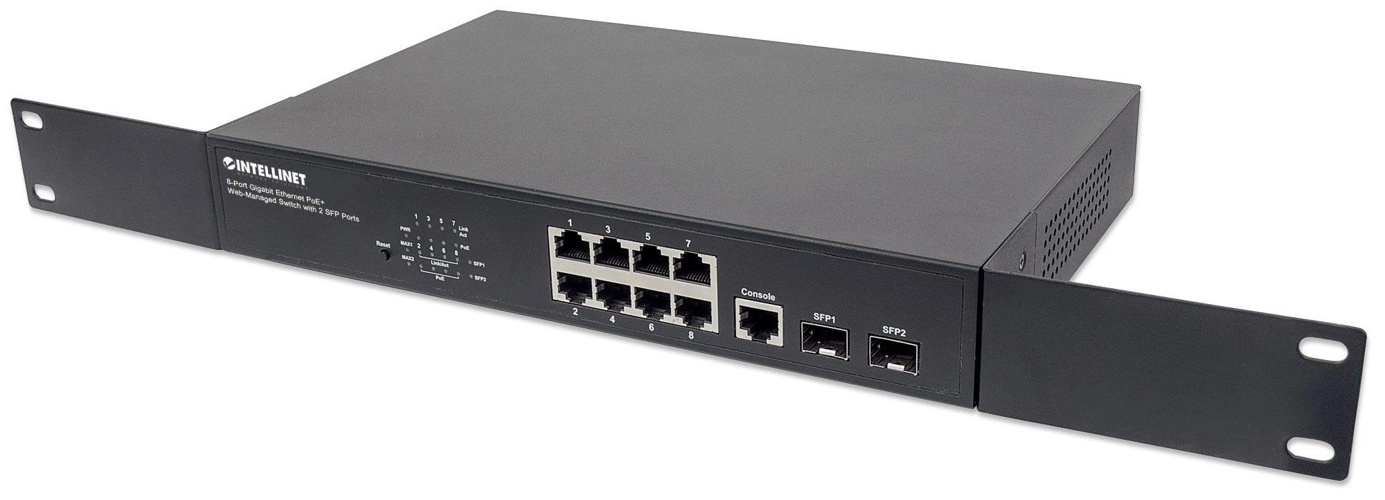 Šakotuvas Intellinet 561167 tinklo komutatorius Valdomas Gigabit Ethernet (10/100/1000) Juoda Maitinimas per Eternetą (PoE)