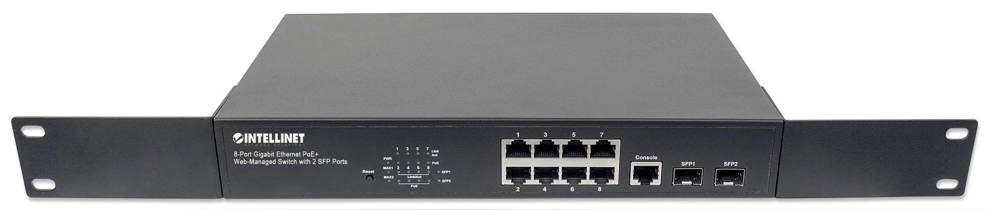 Šakotuvas Intellinet 561167 tinklo komutatorius Valdomas Gigabit Ethernet (10/100/1000) Juoda Maitinimas per Eternetą (PoE)