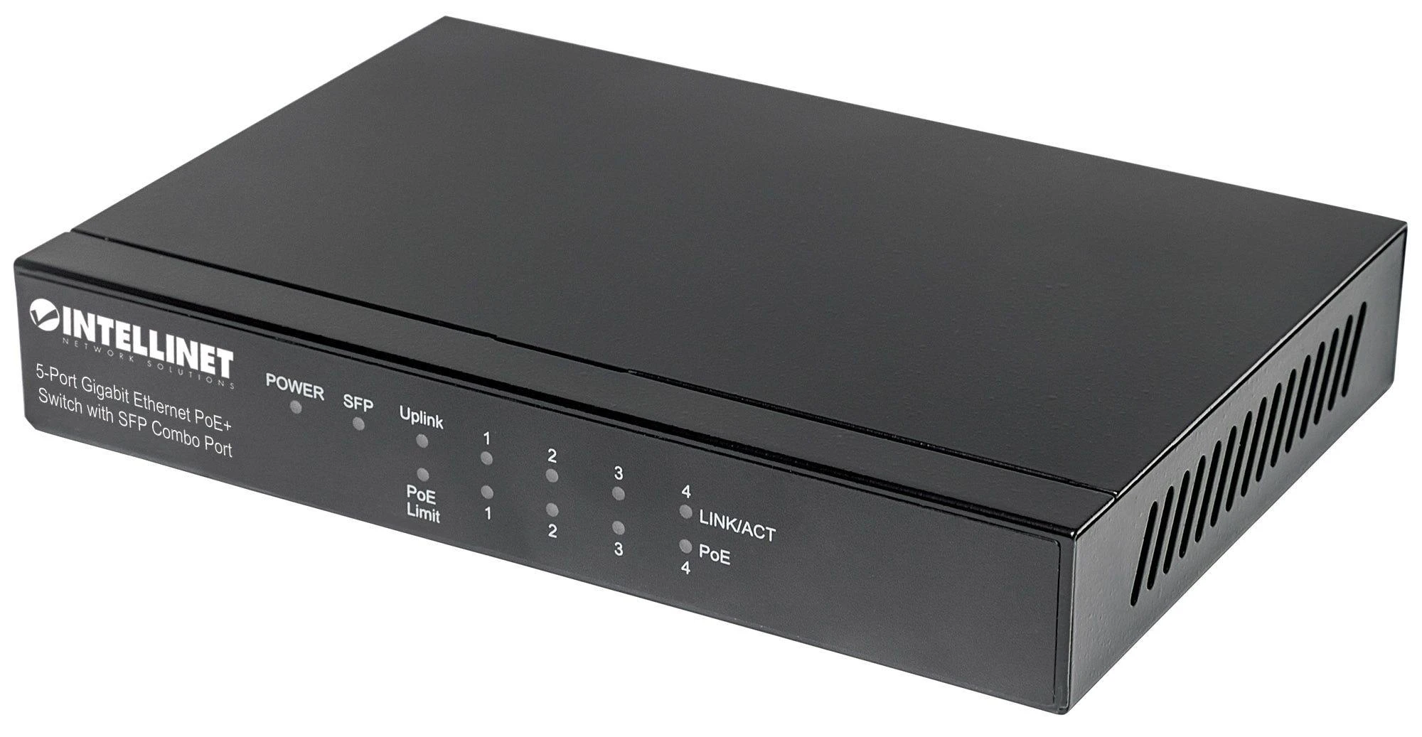 Šakotuvas Intellinet 561174 tinklo komutatorius Gigabit Ethernet (10/100/1000) Juoda Maitinimas per Eternetą (PoE)