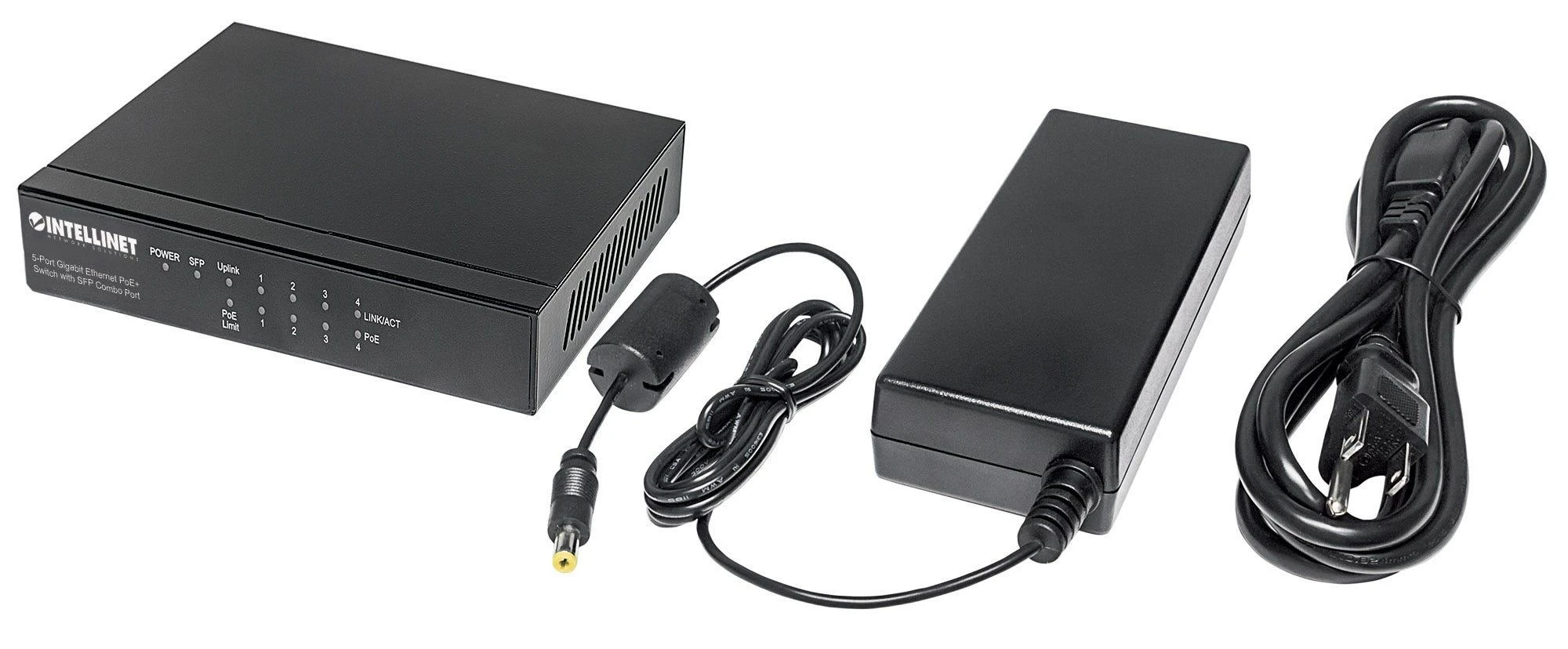 Šakotuvas Intellinet 561174 tinklo komutatorius Gigabit Ethernet (10/100/1000) Juoda Maitinimas per Eternetą (PoE)