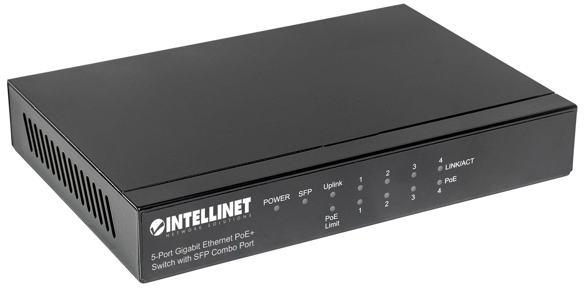 Šakotuvas Intellinet 561174 tinklo komutatorius Gigabit Ethernet (10/100/1000) Juoda Maitinimas per Eternetą (PoE)