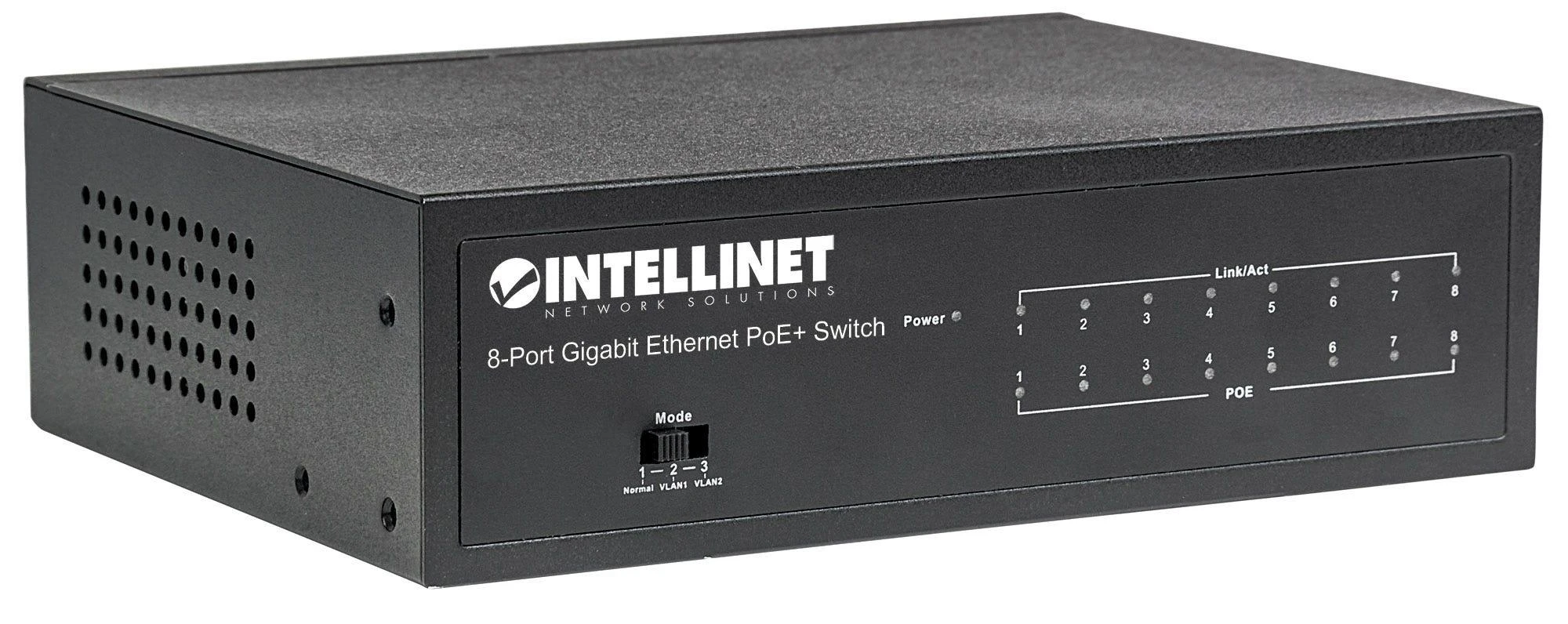 Šakotuvas Intellinet 561204 tinklo komutatorius Valdomas Gigabit Ethernet (10/100/1000) Juoda Maitinimas per Eternetą (PoE)