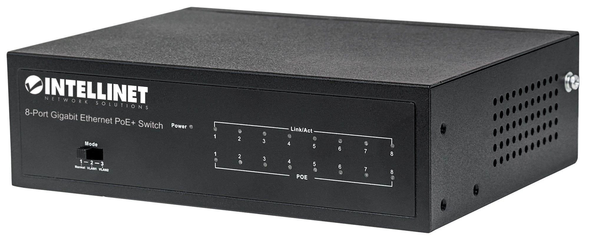 Šakotuvas Intellinet 561204 tinklo komutatorius Valdomas Gigabit Ethernet (10/100/1000) Juoda Maitinimas per Eternetą (PoE)