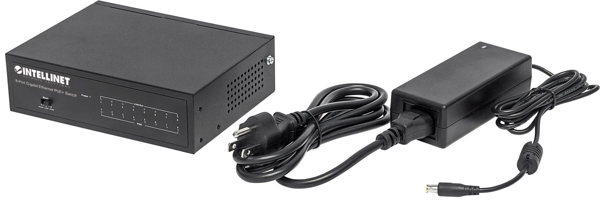 Šakotuvas Intellinet 561204 tinklo komutatorius Valdomas Gigabit Ethernet (10/100/1000) Juoda Maitinimas per Eternetą (PoE)