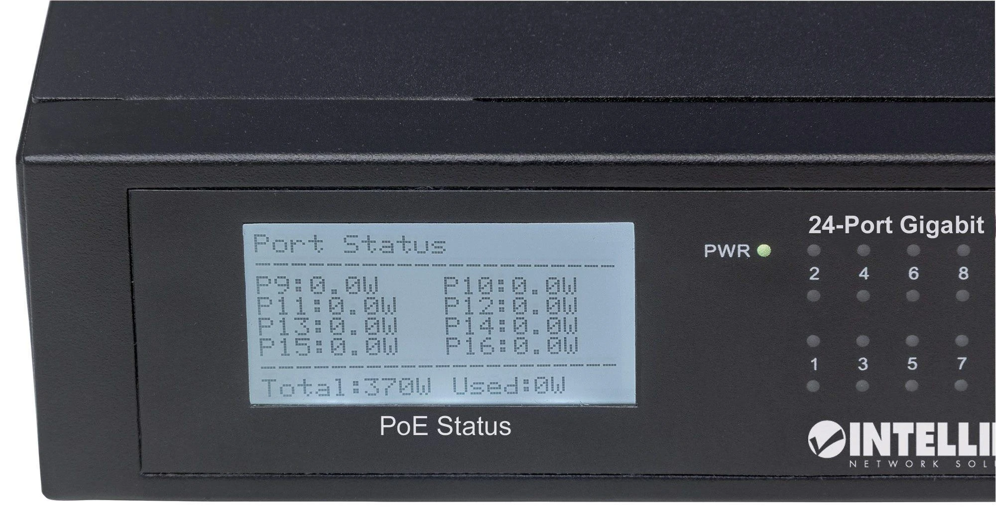Šakotuvas Intellinet 561242 tinklo komutatorius Ne-valdomas Gigabit Ethernet (10/100/1000) Juoda 1U Maitinimas per Eternetą (PoE)