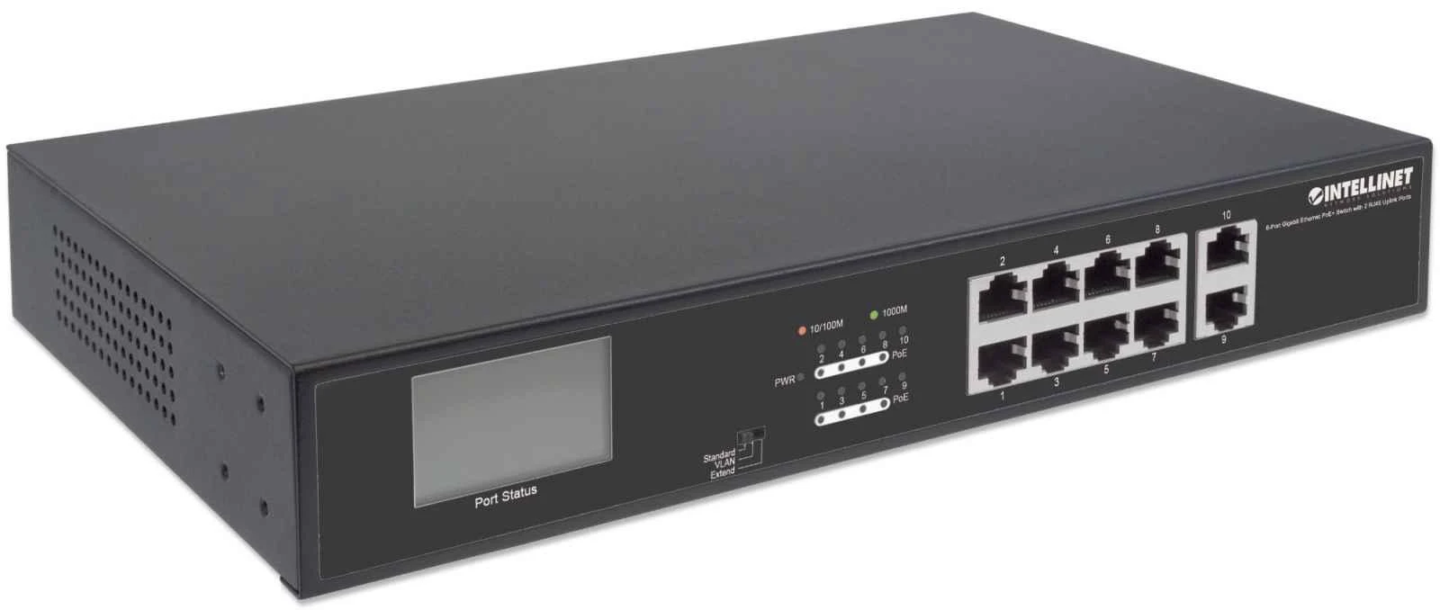 Šakotuvas Intellinet 561303 tinklo komutatorius Gigabit Ethernet (10/100/1000) Juoda Maitinimas per Eternetą (PoE)