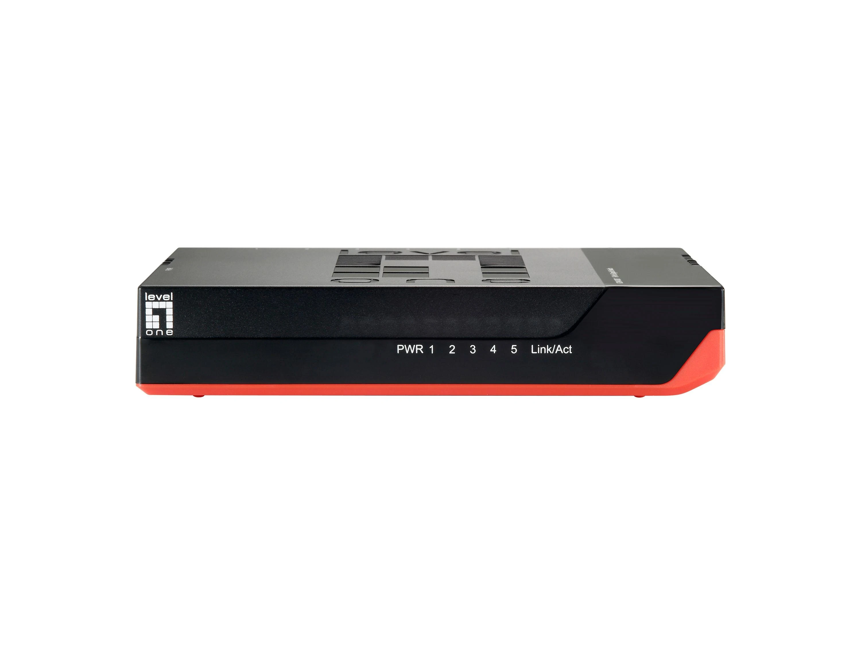 Šakotuvas Level One LevelOne GSW-0507 tinklo komutatorius Ne-valdomas Gigabit Ethernet (10/100/1000) Juoda, Raudona