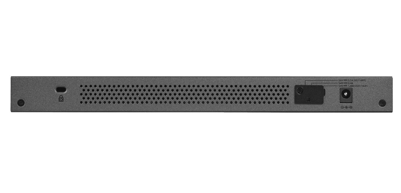 Jungiklis PoE NETGEAR GS116PP-100EUS (16x 10/100/1000Mbps)