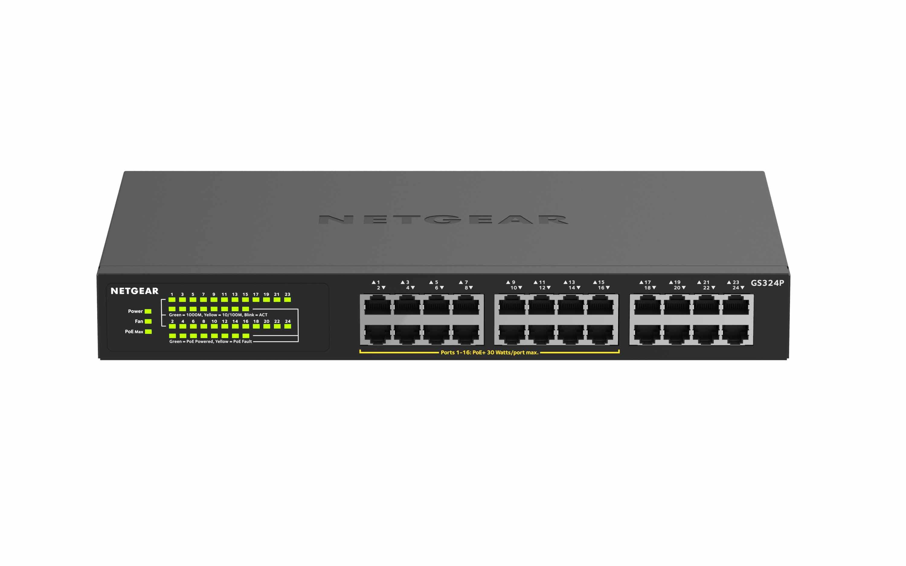 Šakotuvas NETGEAR 24PT GIGE UNMANAGED SWITCH W/POE+
