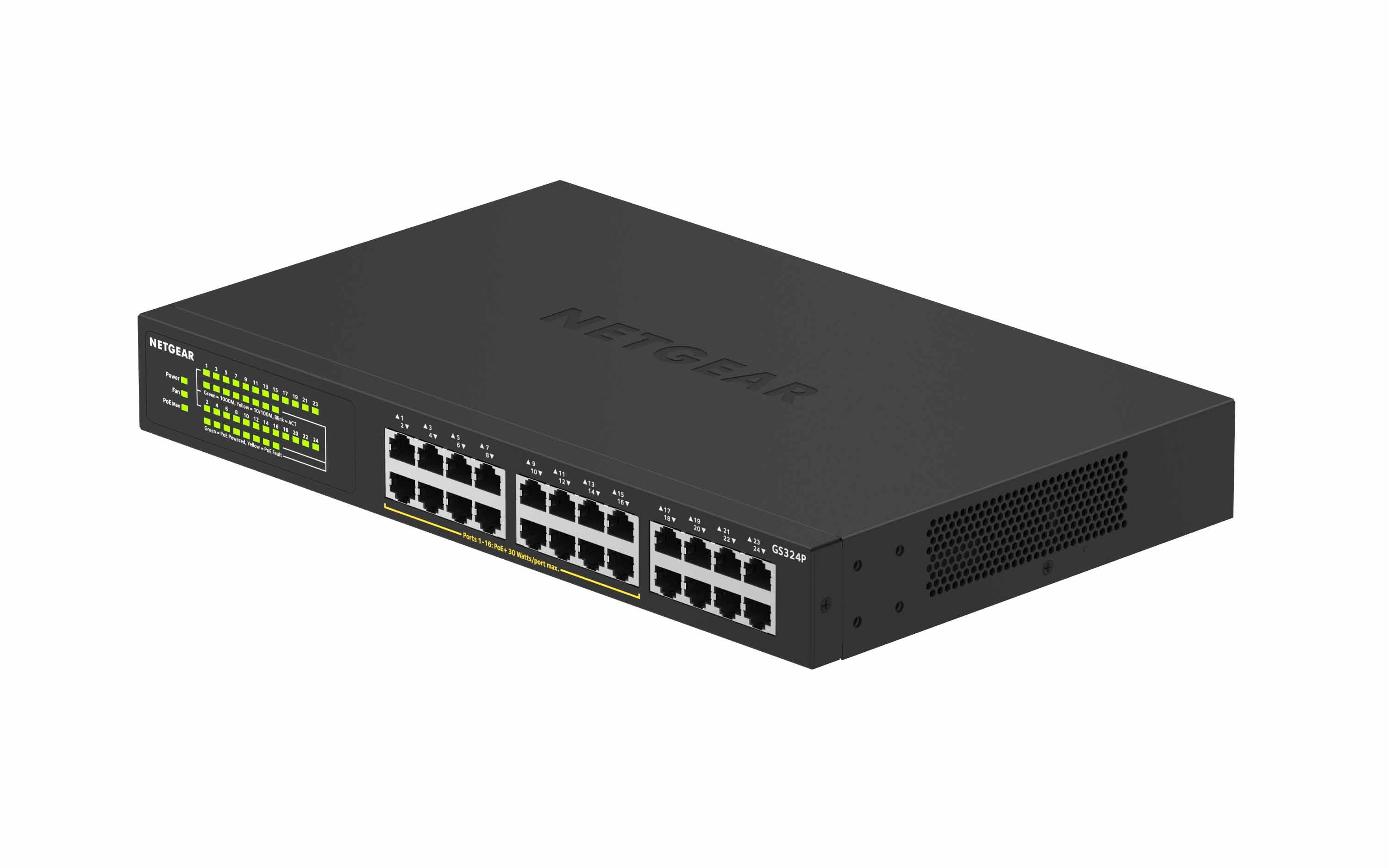 Šakotuvas NETGEAR 24PT GIGE UNMANAGED SWITCH W/POE+