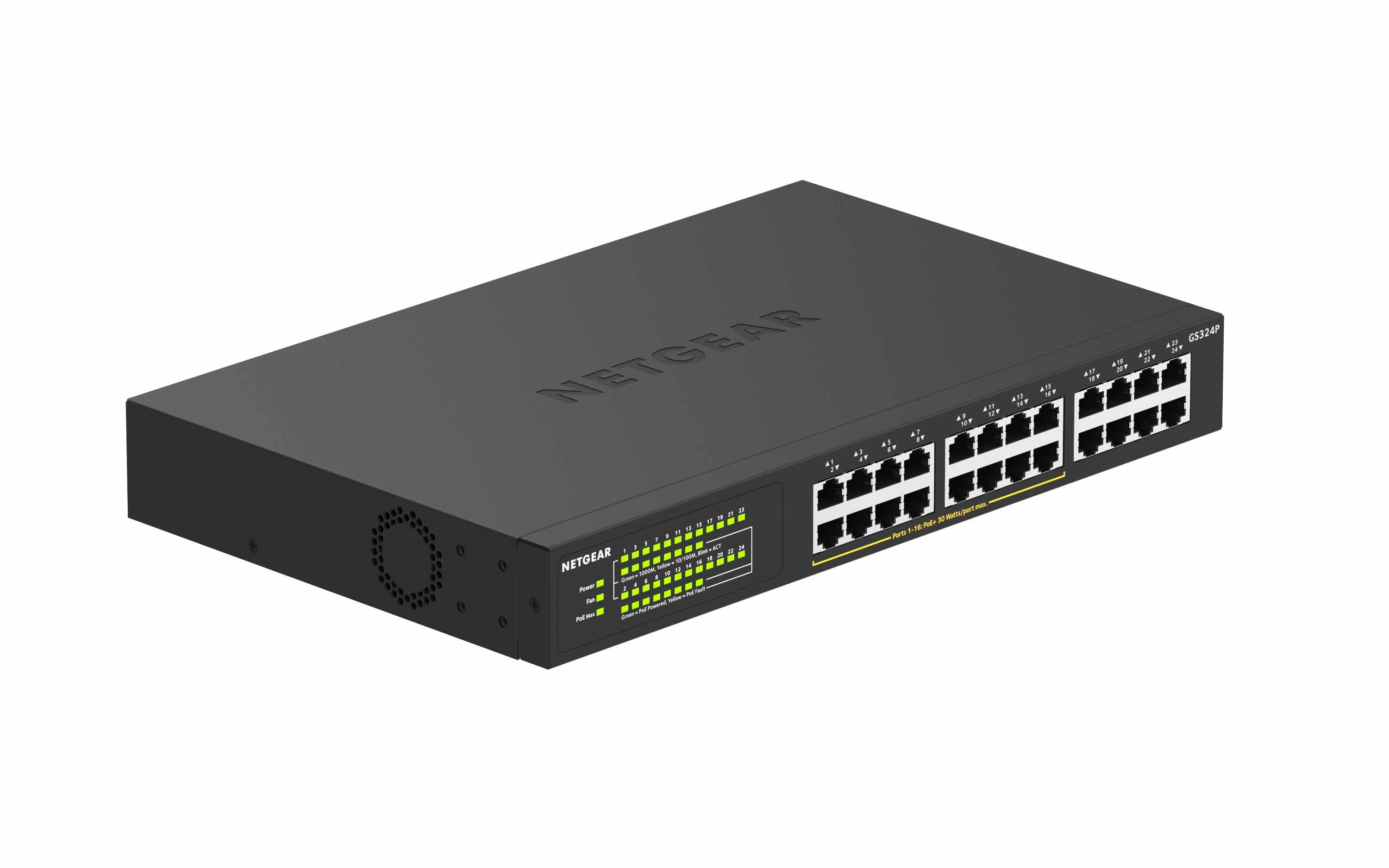 Šakotuvas NETGEAR 24PT GIGE UNMANAGED SWITCH W/POE+