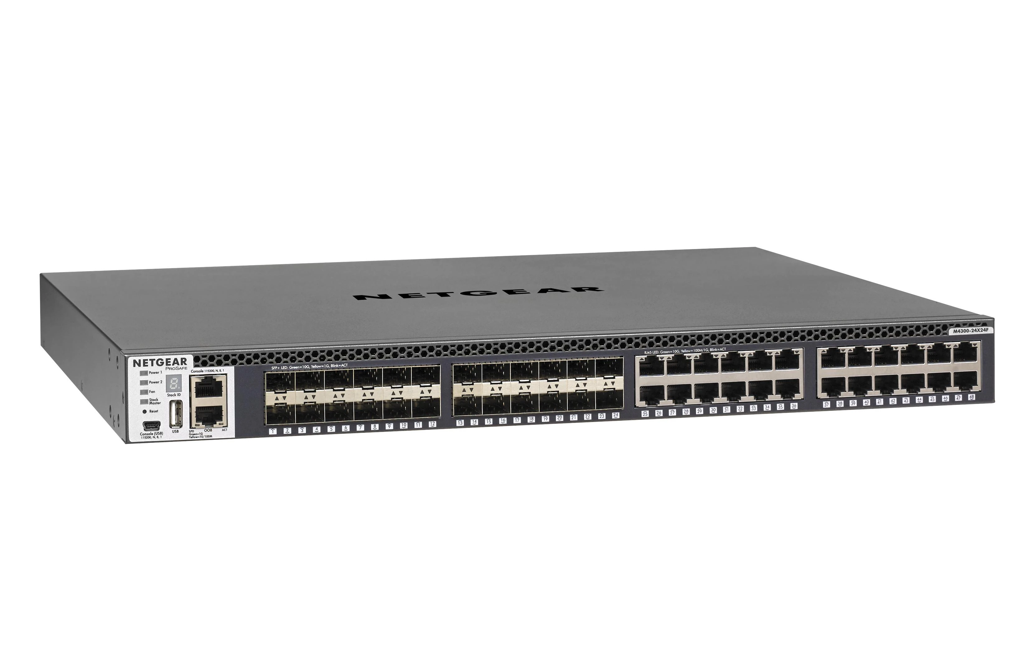 Šakotuvas Netgear M4300-24X24F Valdomas L2/L3/L4 10G Ethernet (100/1000/10000) Juoda 1U