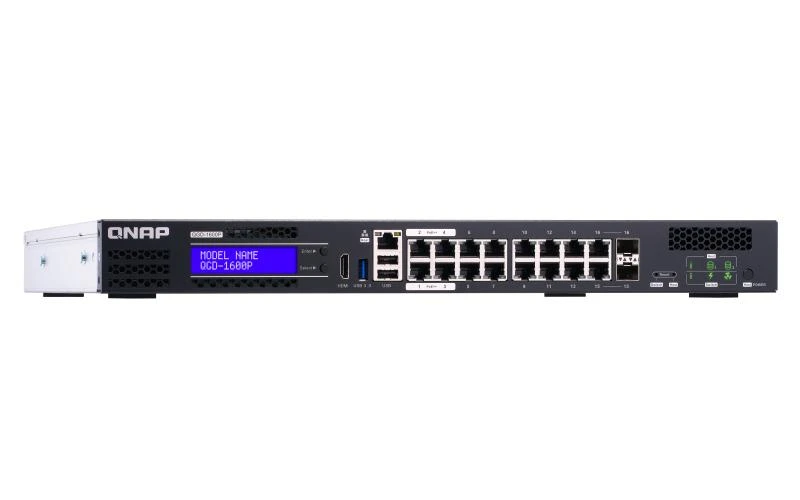 Šakotuvas QNAP QGD-1600P Valdomas Gigabit Ethernet (10/100/1000) Juoda, Pilka Maitinimas per Eternetą (PoE)