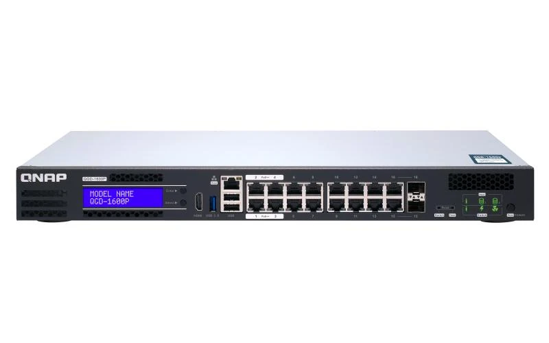 Šakotuvas QNAP QGD-1600P Valdomas Gigabit Ethernet (10/100/1000) Juoda, Pilka Maitinimas per Eternetą (PoE)