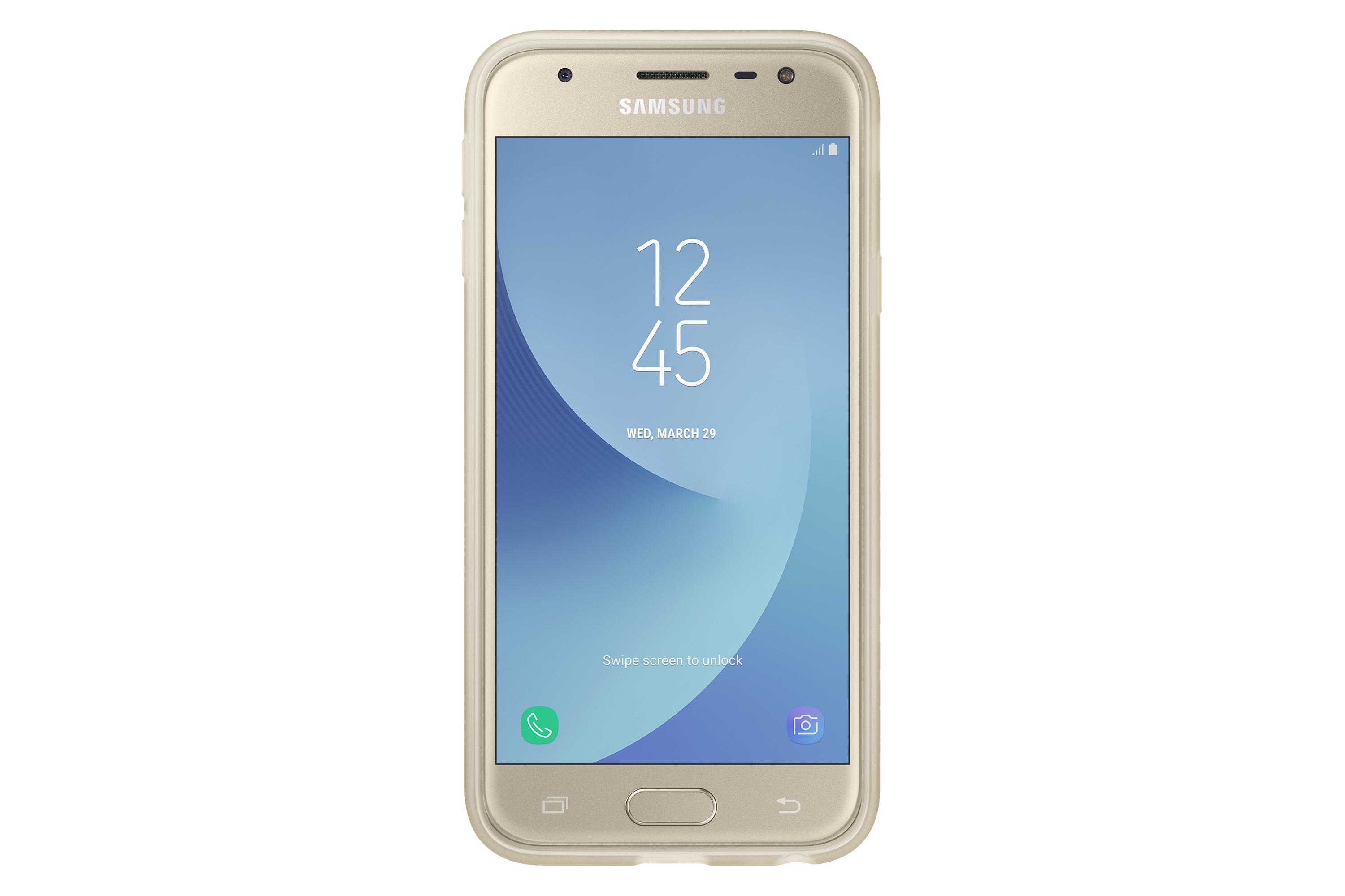 Samsung Galaxy J3 (2017) silikoninis dėklas (Auksinis) AJ330TFEG 