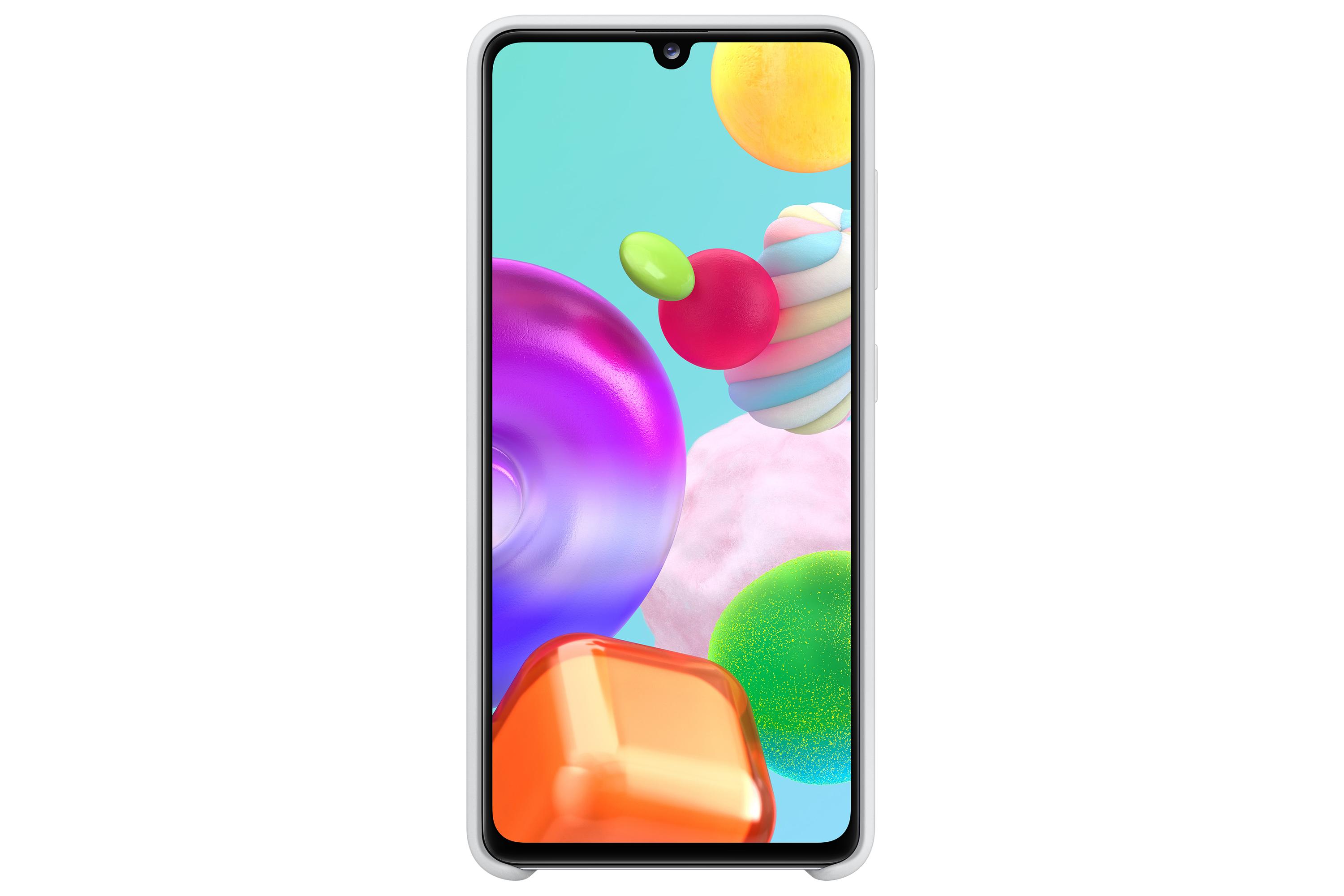 PA415TWE Silikoninis dėklas skirtas Samsung Galaxy A41 (Baltas)